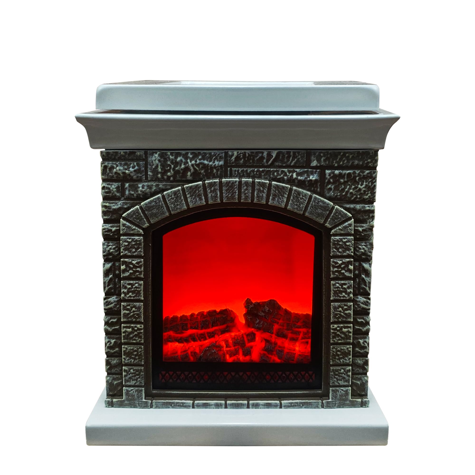Cello Black And Gray Cosy Fireplace Electric Wax & Oil Melt Burner Lamp Light | Nostalgic Mini Fireplace Design With Flickering Light | Compatible With Wax Medallions & Fragrance Mixology Oils