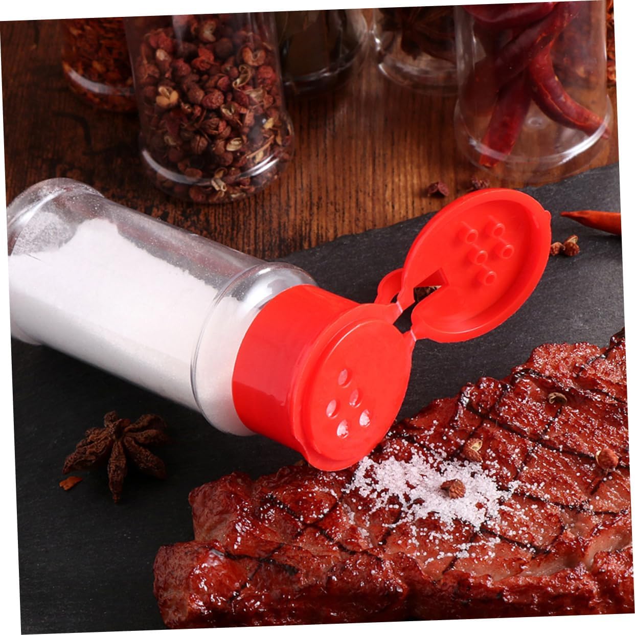 IMIKEYA 40pcs Plastic Seasoning Storage Bottles Containers for Salt Pepper and Spices Plastic for Home Picnic and Restaurant Use