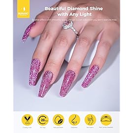 BURANO Reflective Diamond Nail Glitter Gel Polish, 7.3ml Sparkly Color Holographic Glitters Shiny Gel Polish UV Lamp Required (Dark Purple SZ16)