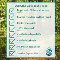 Vista 6 de Cinta soluble en agua 1 pulgada x 30 yardas Se disuelve rápidamente en agua Autoadhesiva Máscara para hidrografía y doble inmersión