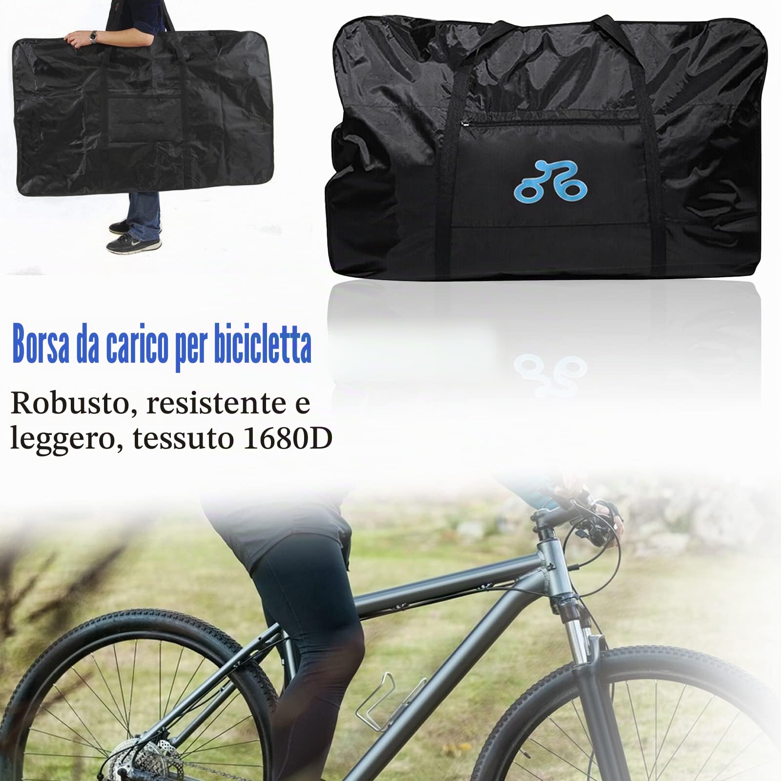 Borsa da trasporto per bicicletta, 26 – 29 pollici, impermeabile, ispessimento, pieghevole, borsa da viaggio per bicicletta per viaggi in aereo e in treno