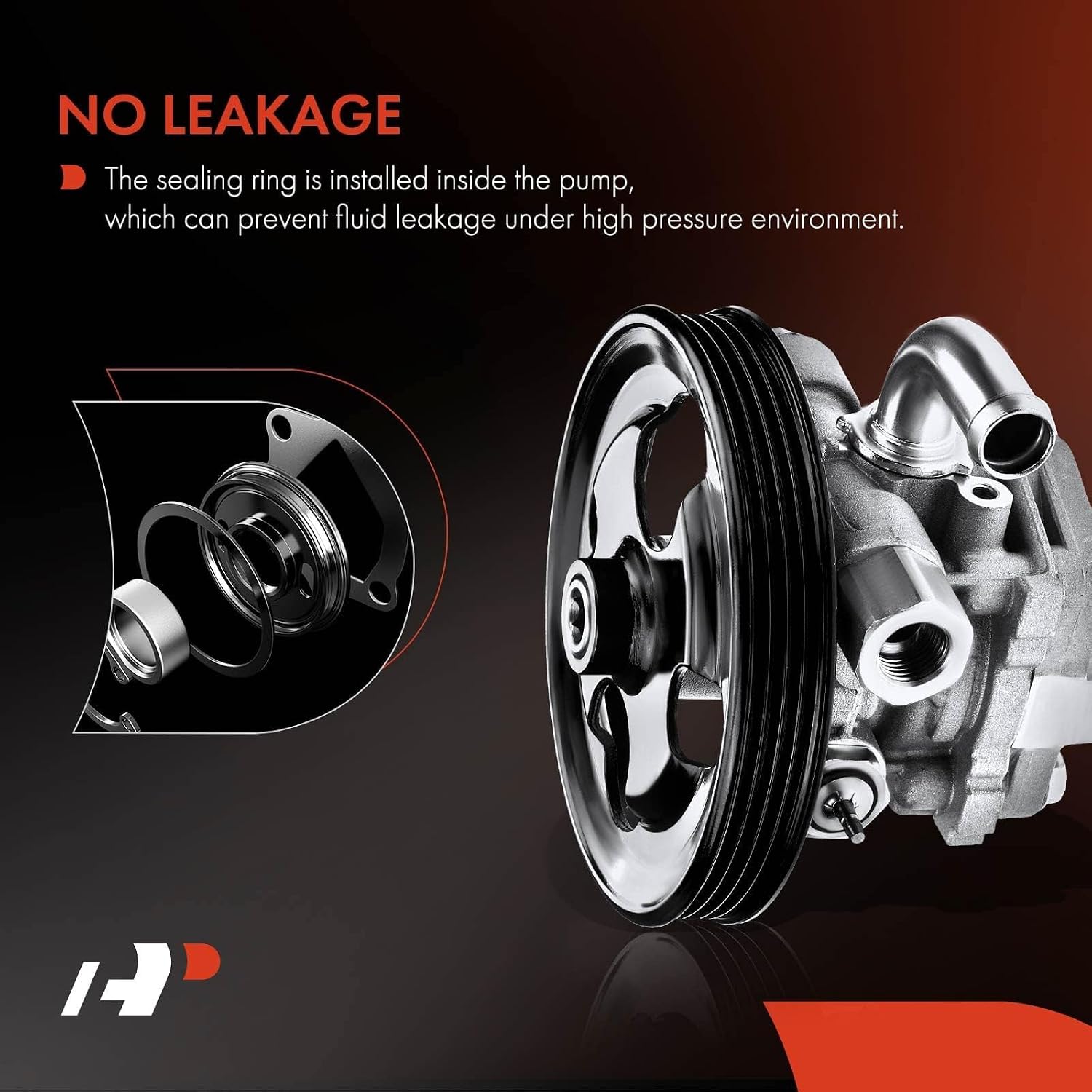 A-Premium Power Steering Pump, with Pulley, Compatible with Suzuki Grand Vitara 2006 2007 2008, V6 2.7L, Replace # 4910066J00