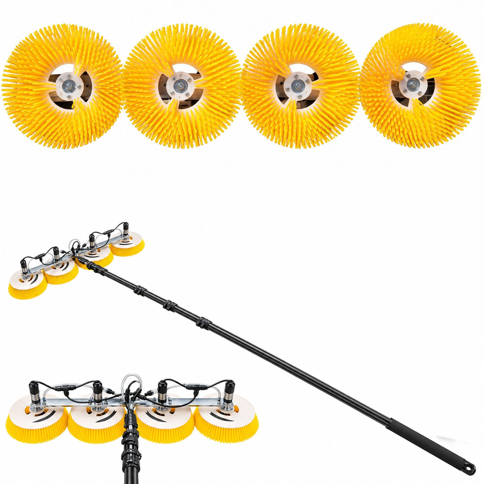 Kit potenziato a 4 testine per la Pulizia di Pannelli solari 8m