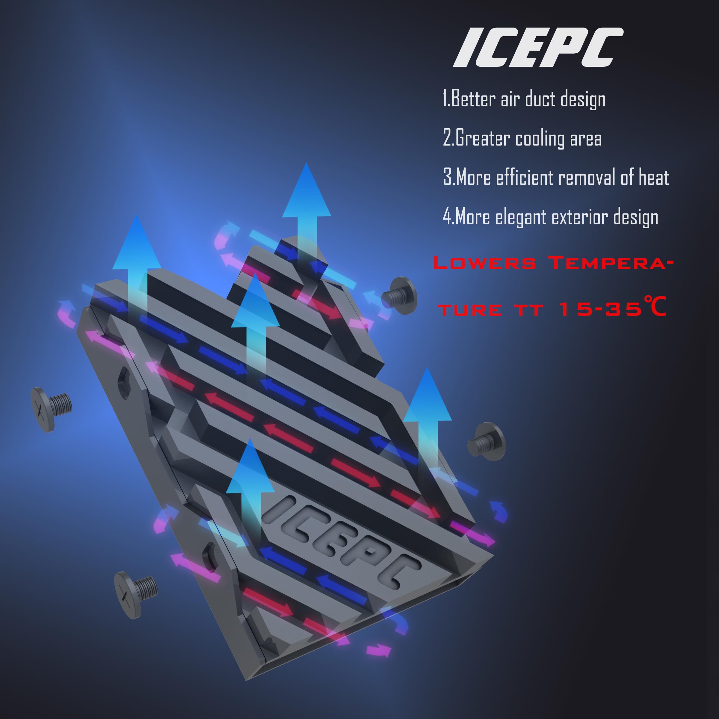 M.2 NVME SSD 2242 - Disipador de calor de cobre y grafeno con almohadilla de silicona térmica de cubierta completa y eficiente radiador
