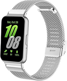 メタルバンド Compatible with Samsung Galaxy Fit3[2024] SM-R390 クイックリリース メッシュ編み ステンレススチール ストラップ リストバンド 交換用ストラップ