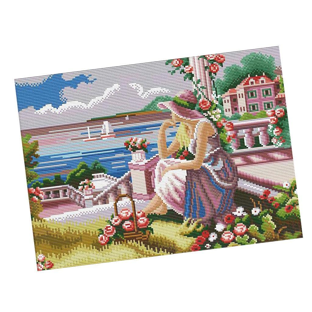 THE STYLE SUTRA® Stamped Cross Stitch Kit Embroidery Crafts 14CT Aida Cloth - Pretty Girl Pattern | Crafts | Needlecrafts & Yarn | Embroidery & Cross Stitch | Hand Embroidery Kits-image-37