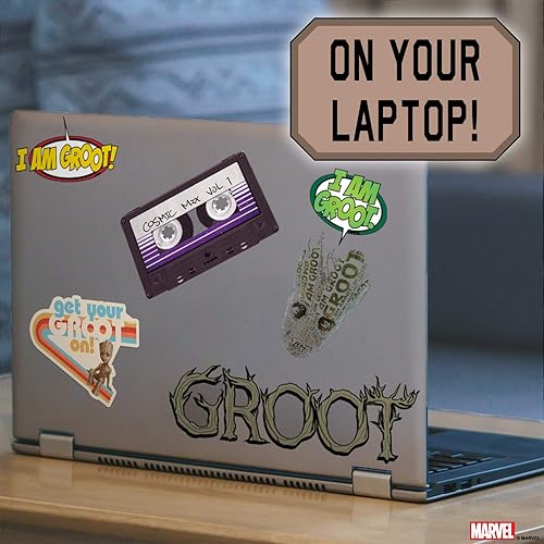 Miniatura 3 de Groot Marvel - Calcomanía de pared pequeña de realidad aumentada, vinilo extraíble para despegar y pegar, 7 calcomanías