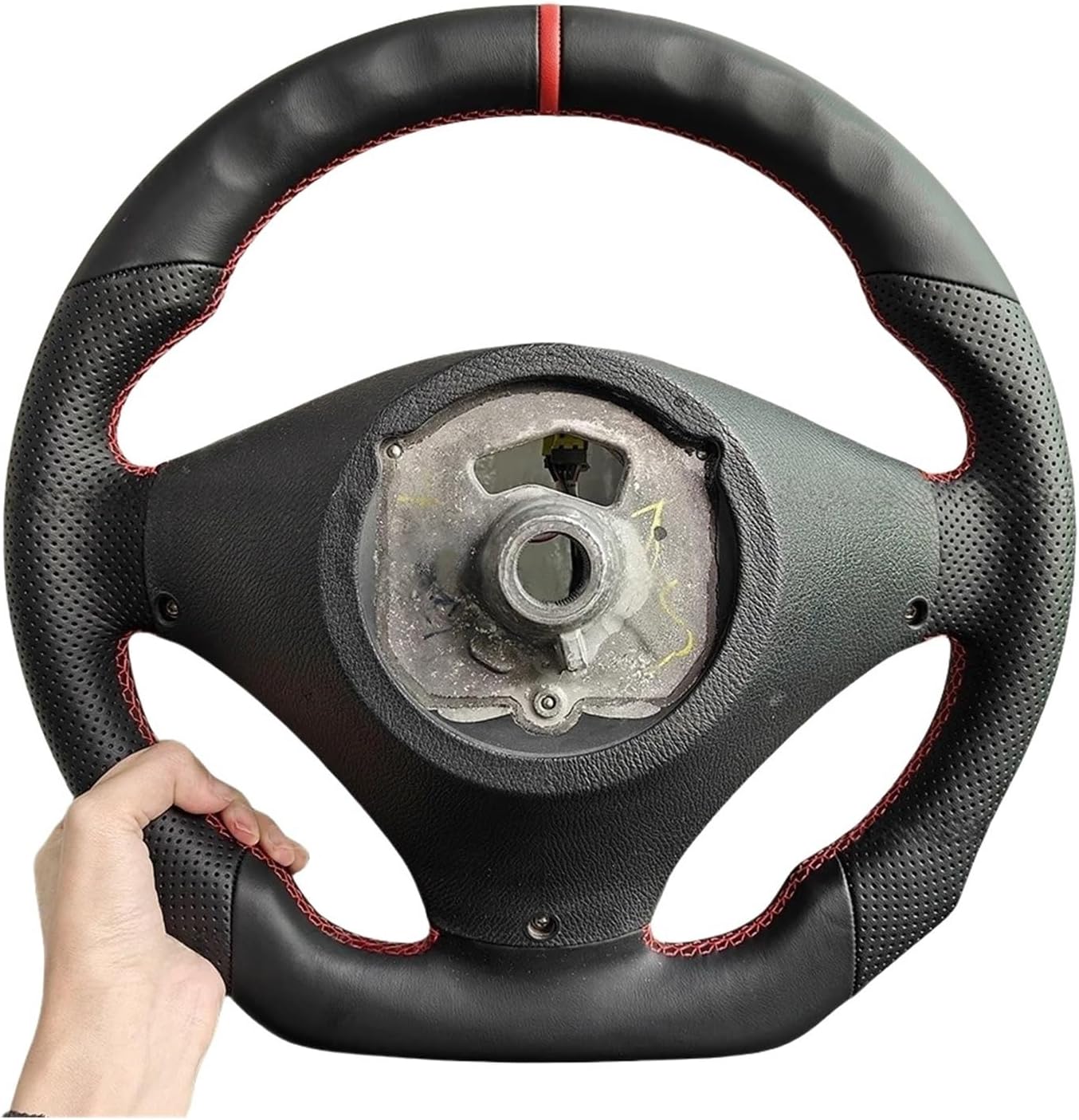Full Leather Flat Bottom Steering Wheel Compatible For BMW E70 E71 E72 X5 X6 X6M Customize Perforated Leather Steering Wheel Car Accessory