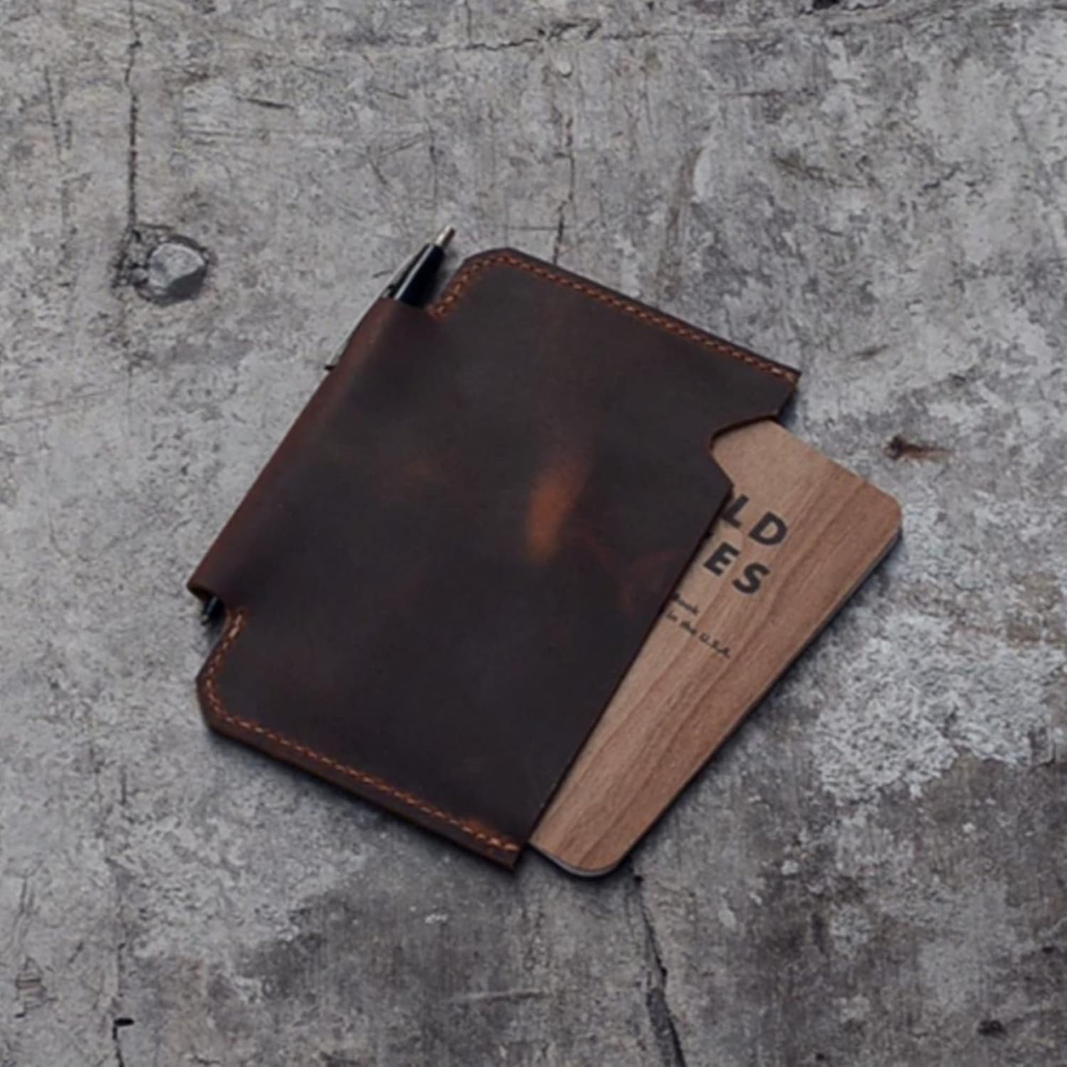 Leather Field Notes Sleeve Wallet Travel Journal Wallet Leather Notebook Wallet For Pocket Size Field Notes Leather Wallet Cover With Pencil