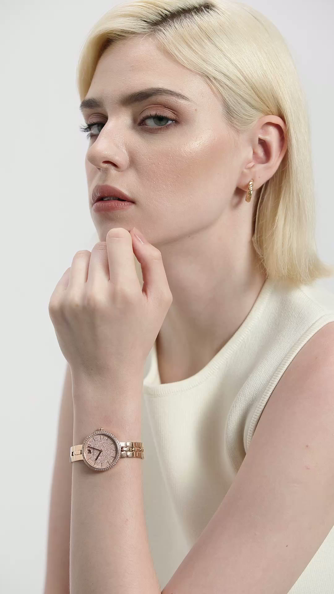 Swarovski Cosmopolitan Watch, Swiss Made, Metal Bracelet, Pink