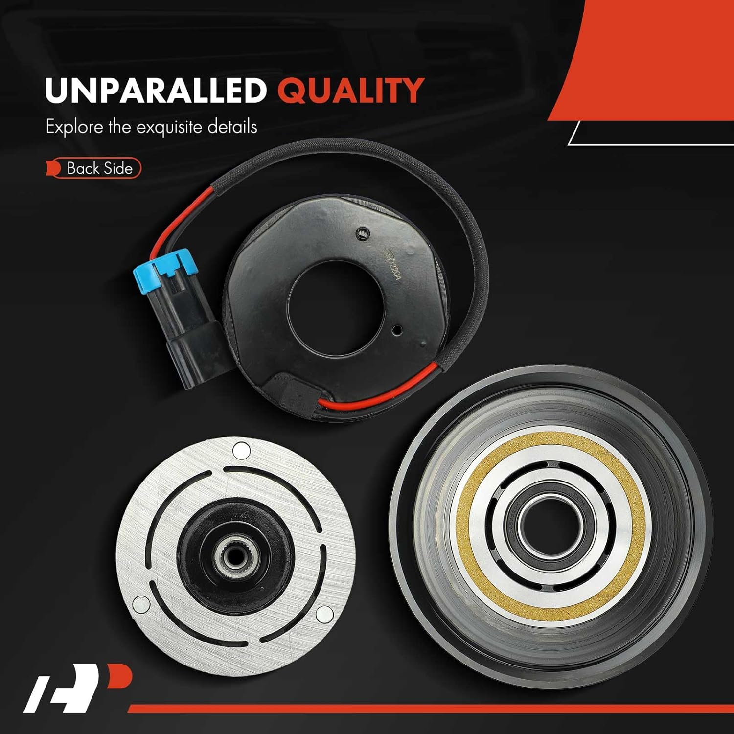 A-Premium Air Conditioner AC Compressor Clutch Kit Compatible with Freightliner 114SD, 122SD, Cascadia, Coronado, M2 112 & Western Star 4700SB, 4700SF, 4800SB, 4800SF, 4900EX, 4900FA, 4900SA, 6900XD