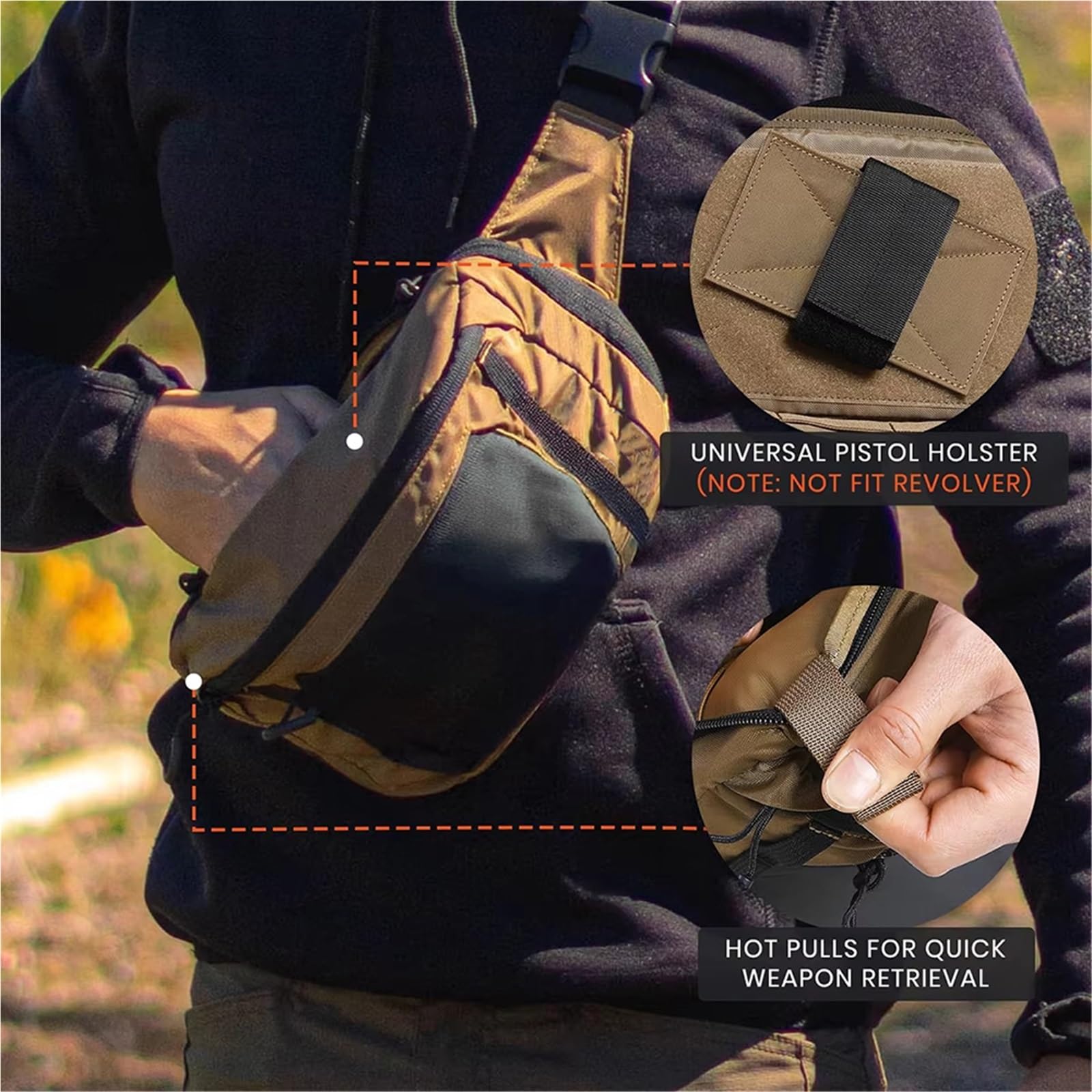 Táctica CCW Riñonera - Portación Oculta Bolsa Cintura con Cinturón Ajustable Funda Universal Pistola Riñonera Uso Diario Equipo Viaje Actividades Al Aire Libre
