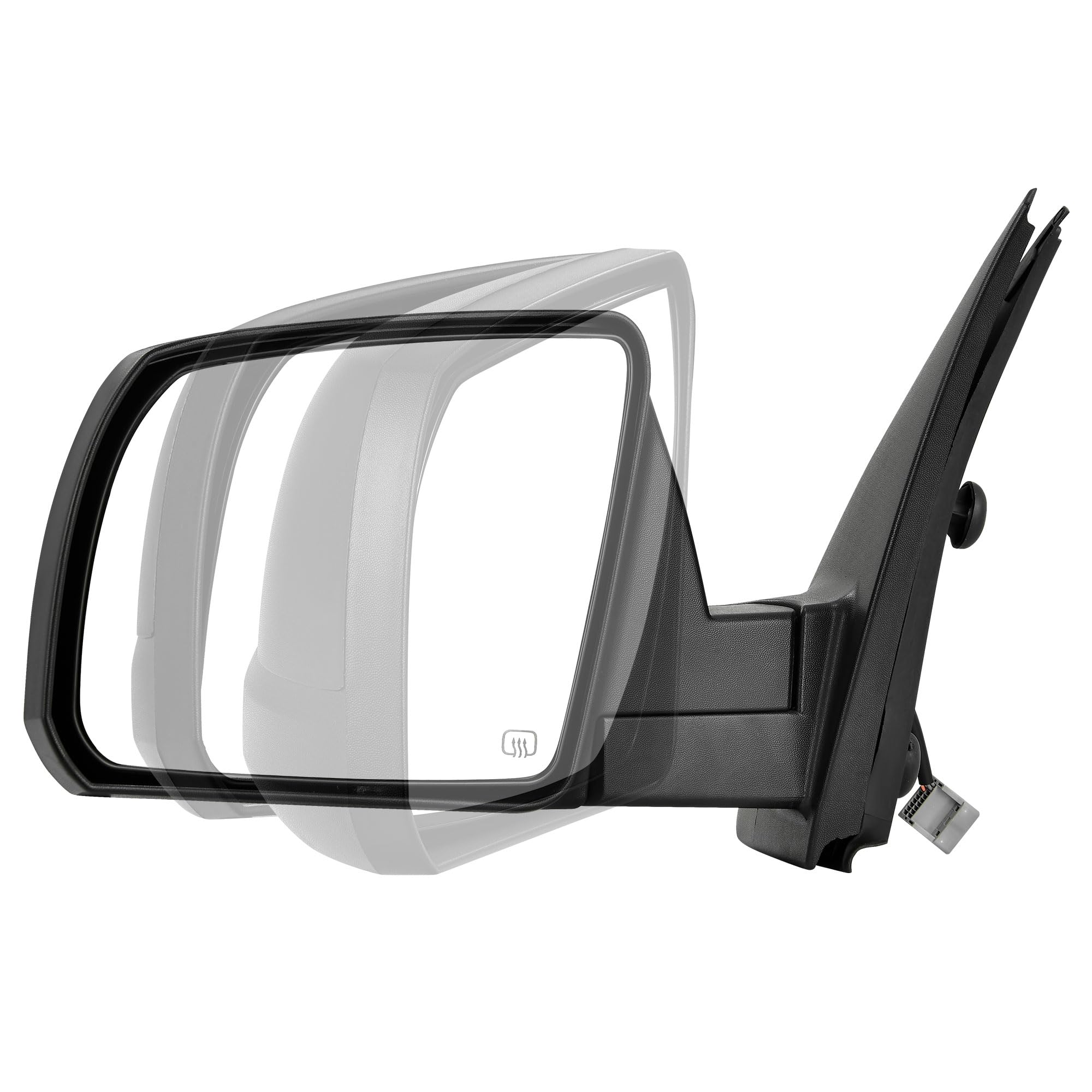 DWVO Side Towing Mirror fit 2007 2008 2009 2010 2011 2012 2013 Tundra, Door Mirror with Power Adjustable Heated Manual Folding Puddle Light Black