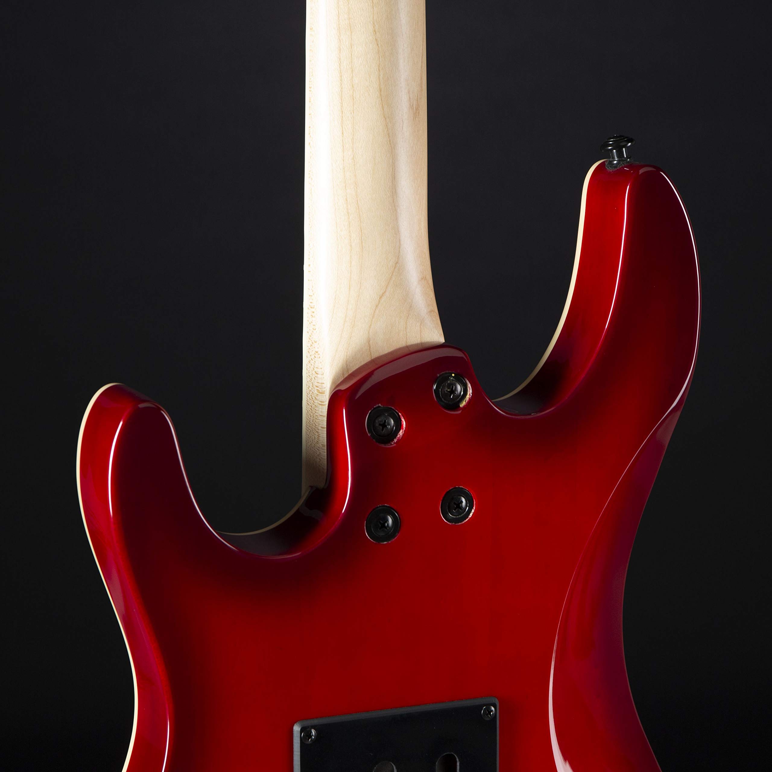 J&D 805 TRB Transparent Red Burst E-Gitarre mit High Output Humbuckern und Modern Vintage Tremolo