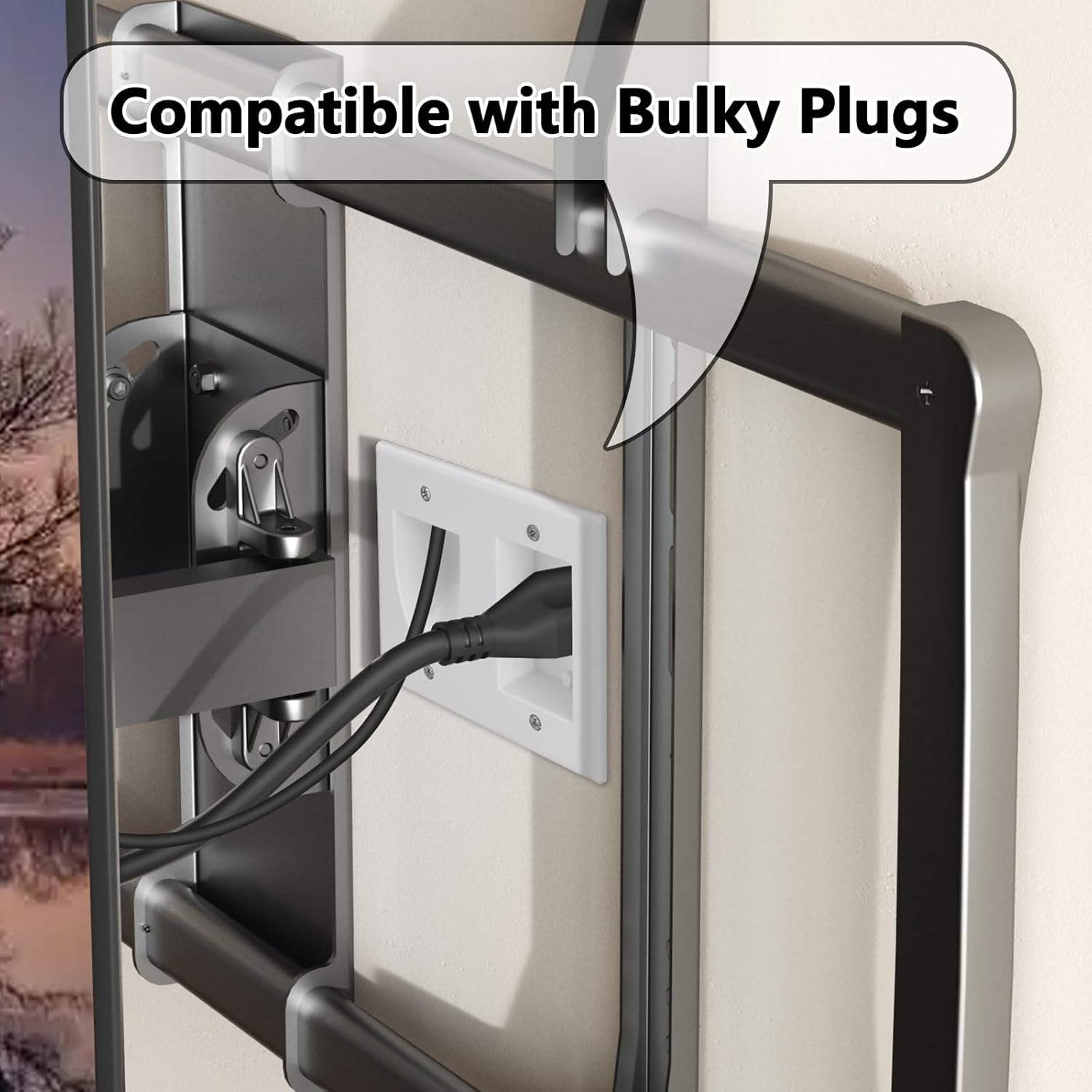 in Wall Cable Management Kit for Wall,Hide Cords Wall Mounted TV,Power Bridge Wall Kit for TV,Recessed Outlet for Organizing Cables Behind Wall-Mounted TV