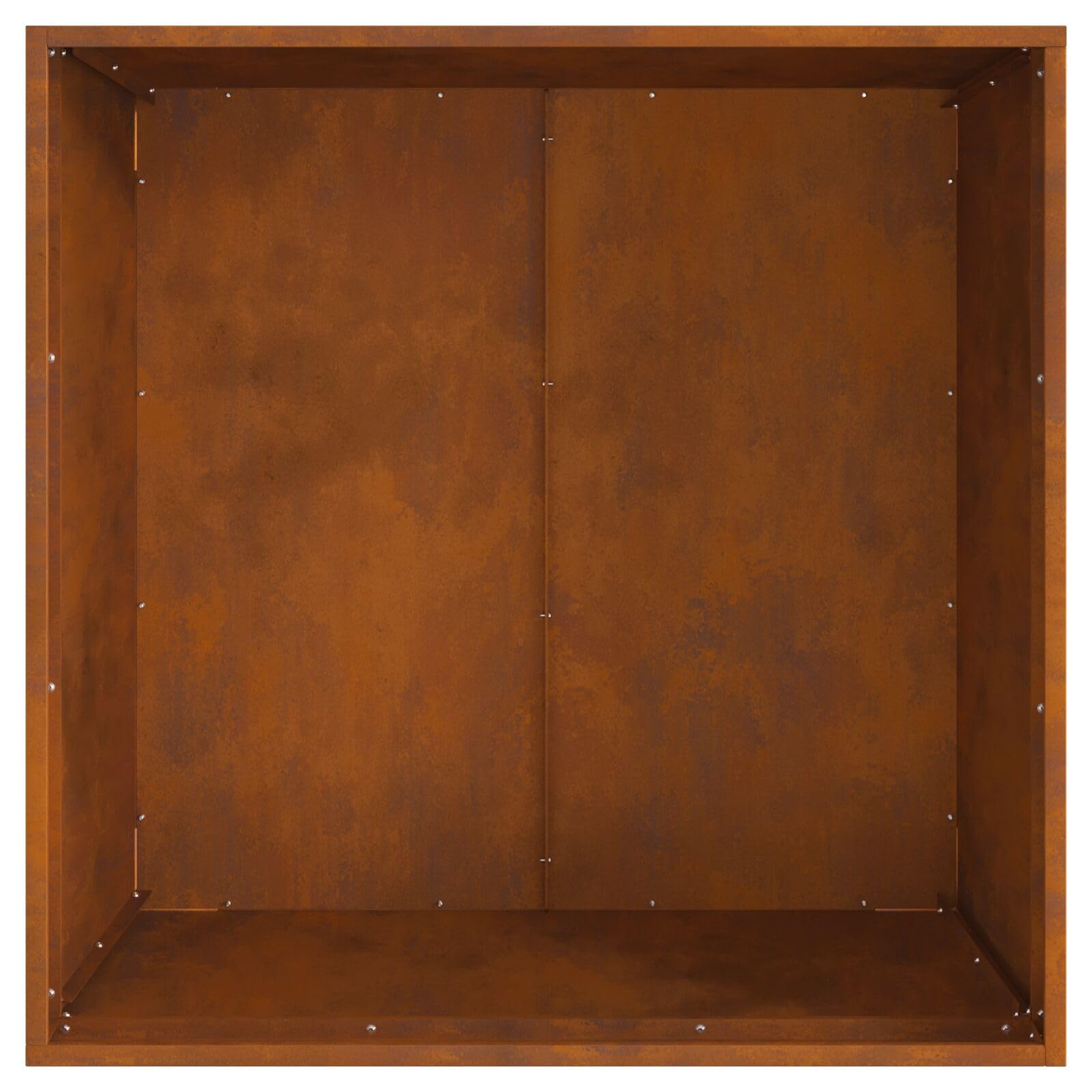 Kwadratowy palenisko ze stali corten 80x80x43 cm - 858945