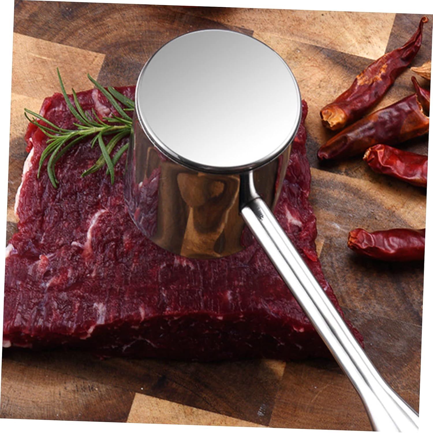 Cabilock Stainless Steel Meat Mallet Tenderizer Tool for Steak Beef Chicken Kitchen Mallet Pounding Tool