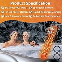 Vista 6 de Ximoon Elemento calentador de bañera de hidromasaje flotante de 4 KW 240 V con accesorios de montaje de repuesto para balboa spa calentador elemento