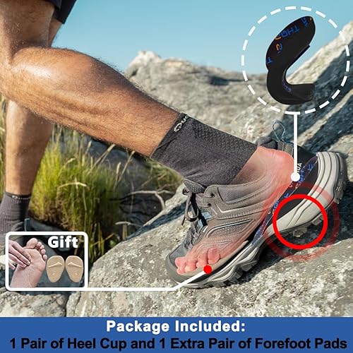 Miniatura 6 de SQHT Taloneras para dolor de talón, inserciones de talón para espolones de talón, fascitis plantar, tendinitis de Aquiles, inserto de zapato que