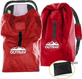 Car Seat Travel Bag with Backpack Straps – Protective Airport Approved Airplane Baggage Gate Check Luggage Storage Sack for Traveling with Booster or Carseat – Universal 2-in-1 Carrying Jacket System