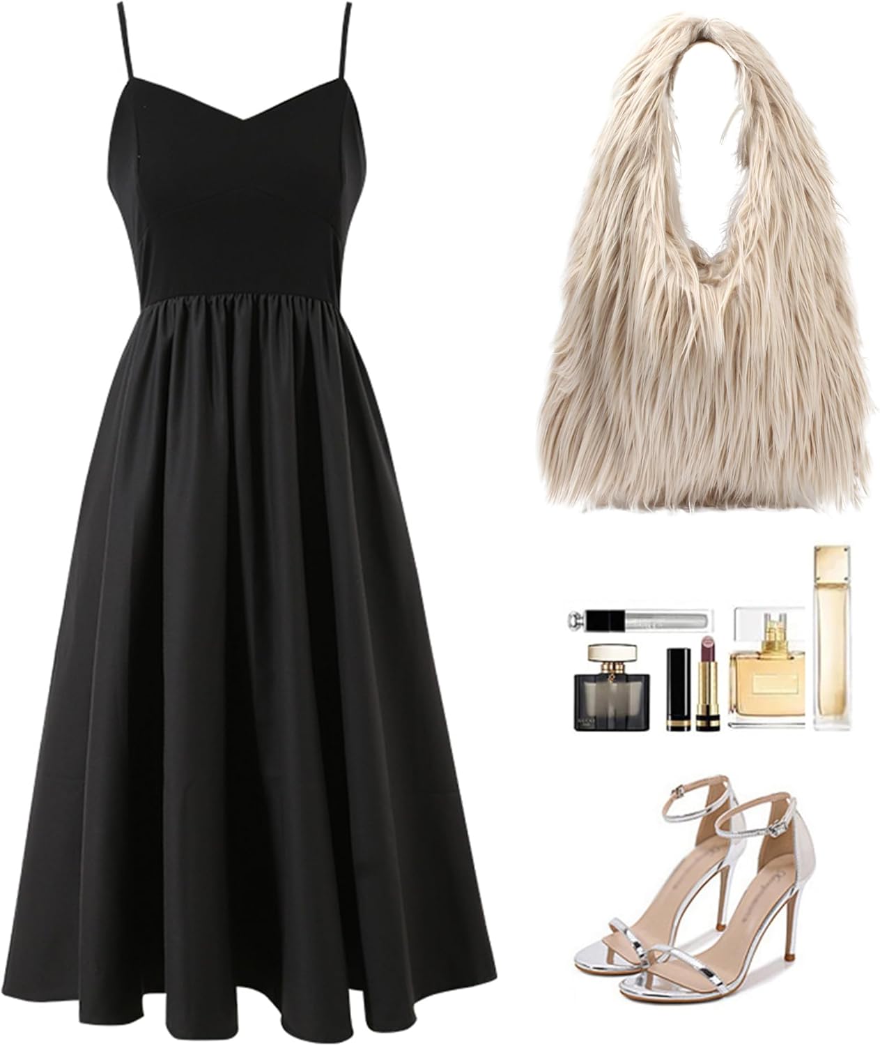 Aisi Women Faux Fur Tote Bag Fluffy Plush Shoulder Bags Soft Casual Hobo Bag Big Capacity Shopping Bag