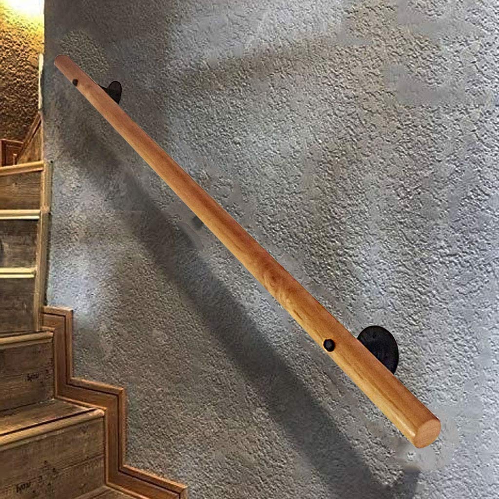 Main courante d'escalier en bois pour sécurité murale