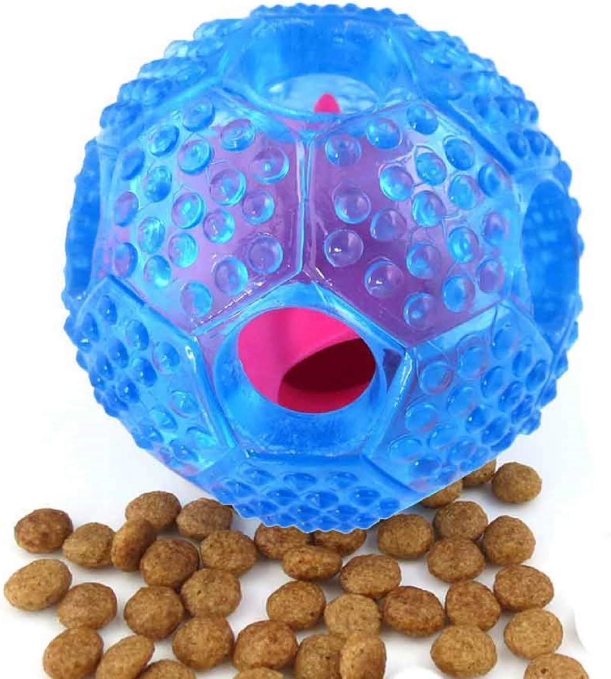 NOYAL Interactive Dog Toy, Durable Dog Toys Ball Food Dispenser for Puppy Cat and Small Animals, Eco-Friendly Rubber Bouncy Dog Ball -…