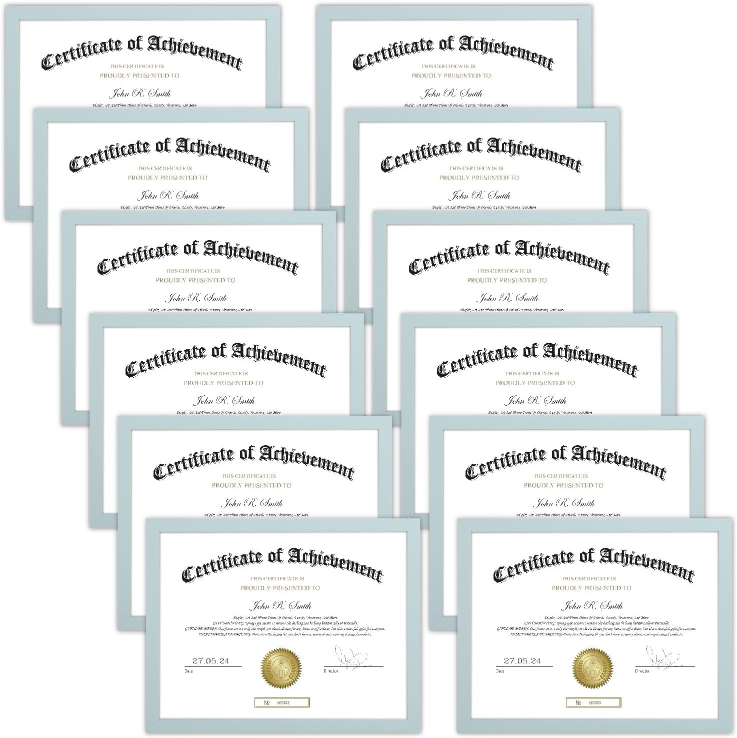 Toner Depot 8.5x11 Picture Frame Certificate Frames Set, 12 Count, 8.5 x 11 Frames Bulk for Award Certificate Document Diploma, School, Office, Home Display,Wall or Tabletop Display (White Wood)