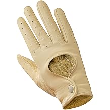 Aniline Cowhide Leather Gloves car driving chauffeur Vintage Retro Style Unlined, Tan, M