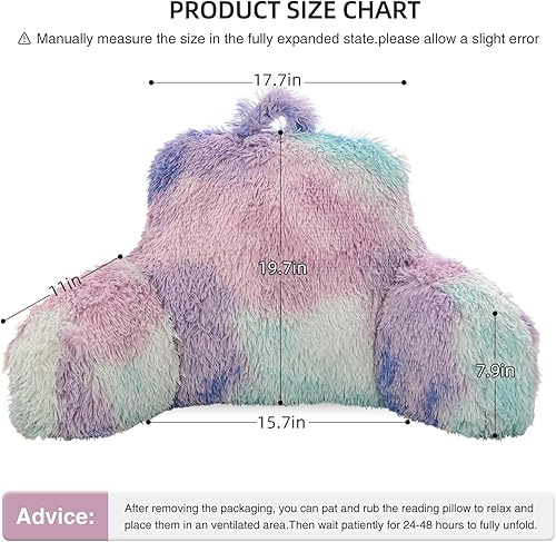 Miniatura 3 de Aimuan Almohada de lectura para reposo en cama, almohada grande de respaldo para adultos con brazos y soporte de espalda para sentarse en la cama,