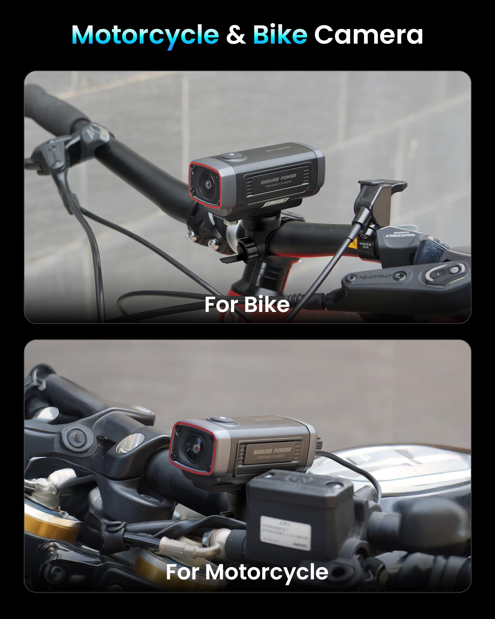 AKEEYO AKY-710Lite Telecamera per Moto/Bicicletta Telecamera WiFi 2K30FPS con Ultra HD, Impermeabile IP66 con Registrazione in Loop e di Emergenza, Monitoraggio Parcheggio, Batteria Estesa da 7,5 Ore