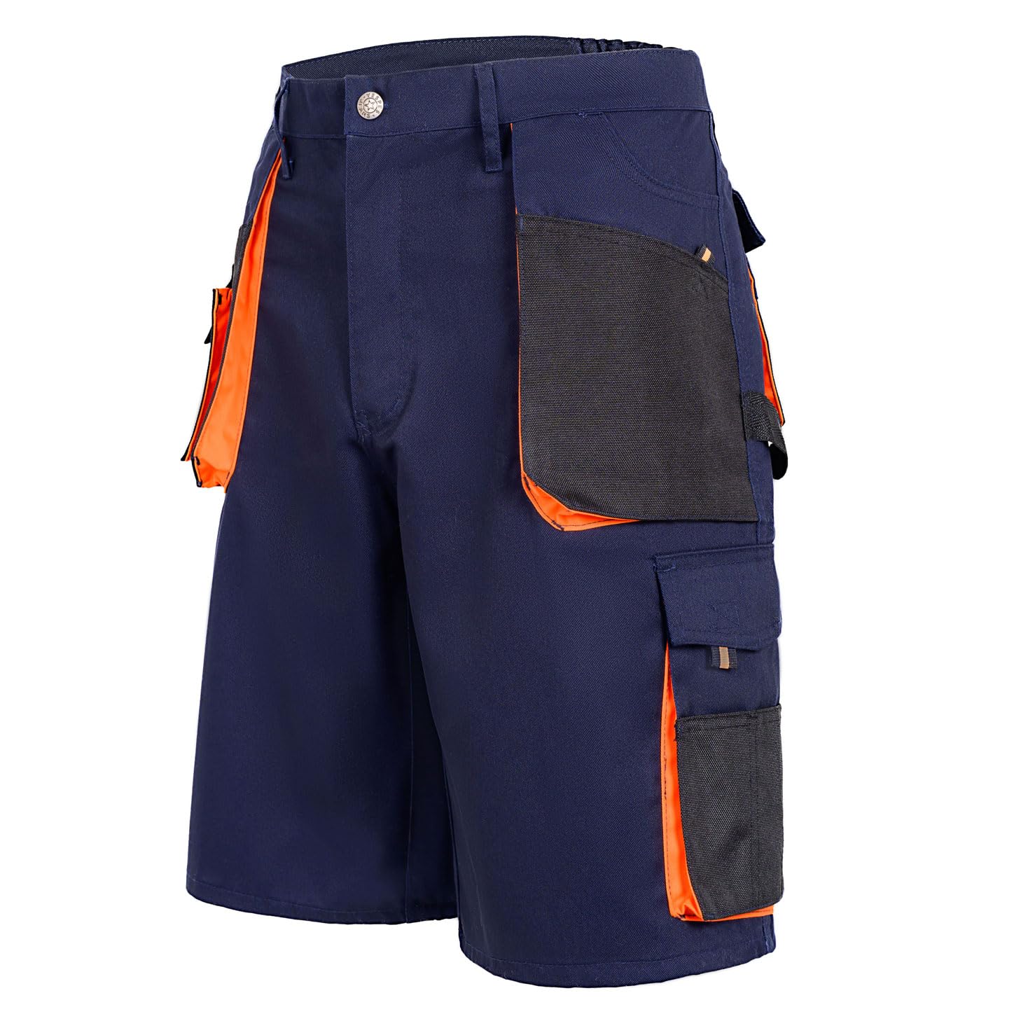 Short de Travail Homme avec Poches | Vêtements Respirants Confortables | Pantalon Court Cargo d'été pour Chantier Peintres Randonnée Sécurité