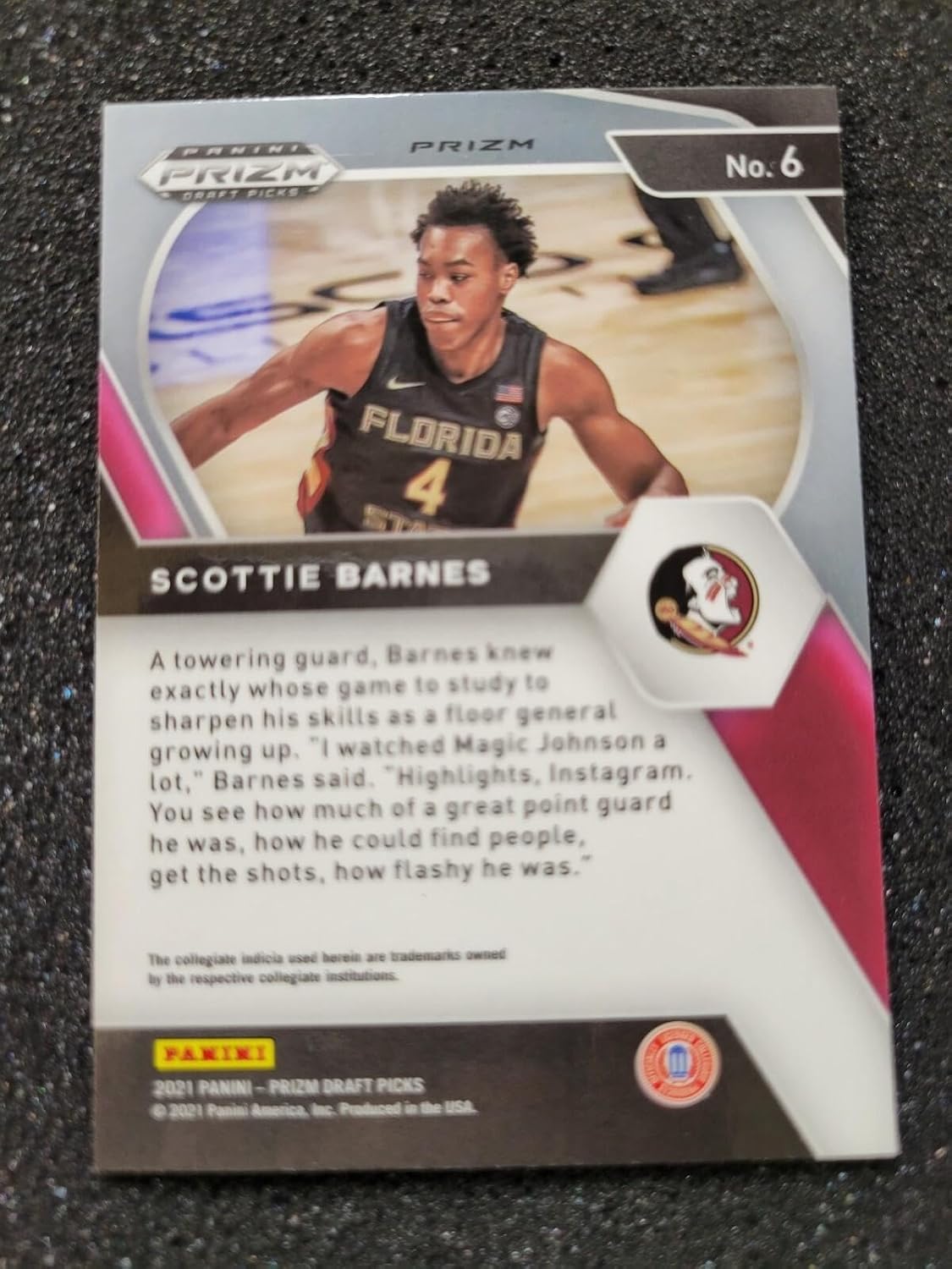 Scottie Barnes 2021 PANINI PRIZM DRAFT ORANGE ICE ROOKIE RC #6 FSU SEMINOLES! - Basketball Cards