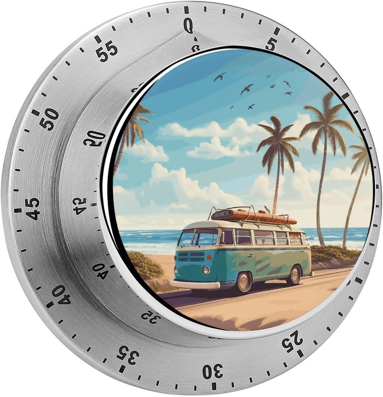 Beach Bus Kitchen Timers for Cooking,Meeting Timer Suitable for Home School Supplies, Study Tools, Desks, Office Desk Timers,Silent Operation