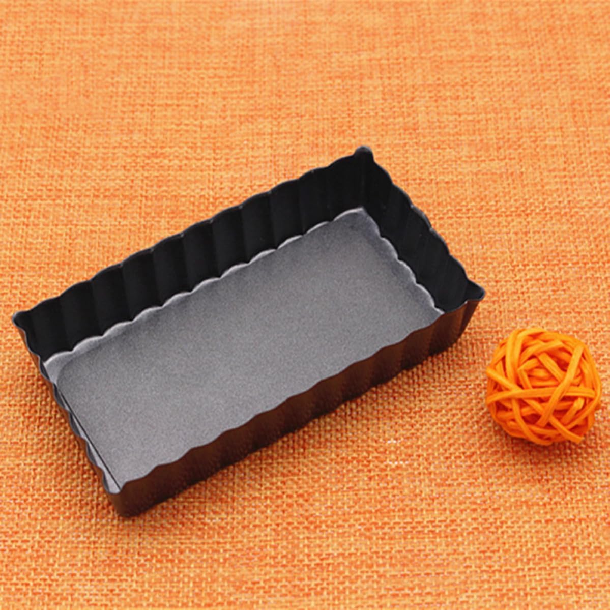 COLLBATH Black Nonstick Rectangular Quiche Pan with Removable Loose Bottom