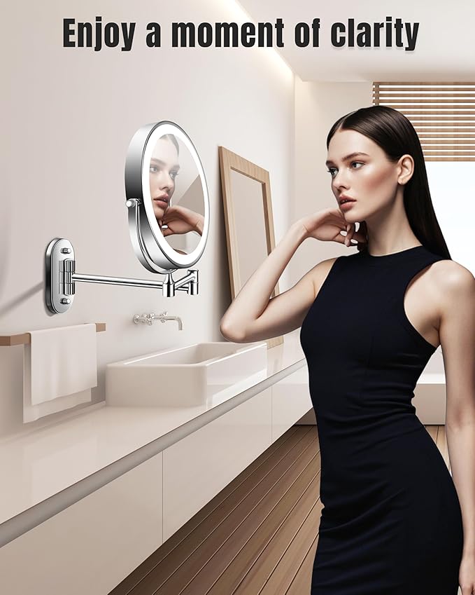 Espejo de Maquillaje con Luz LED de Pared 8" 30X/1X miniatura 7