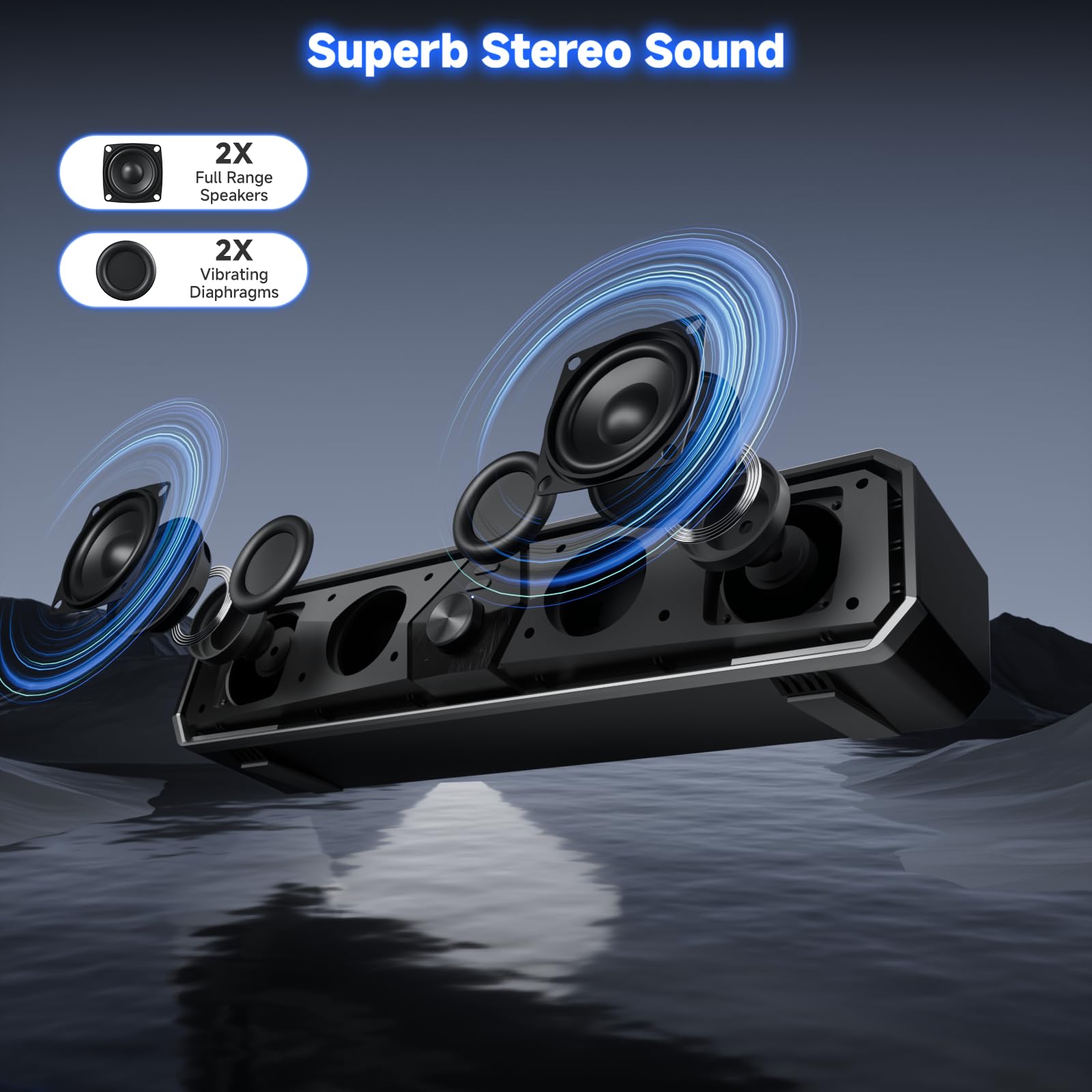 Senzer CS30 Altoparlante per Computer 2.0 Alimentazione USB Casse PC Stereo Sound Altoparlante Bluetooth per Giochi per PC,Computer,Desktop(No jack da 3,5 mm)