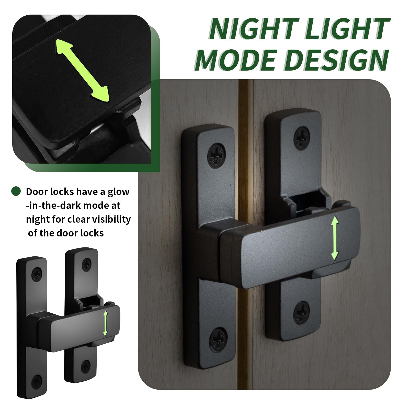 Sliding Door Lock, Door Latch, 90/180 Degree Stainless Steel Deadlock - Image 4