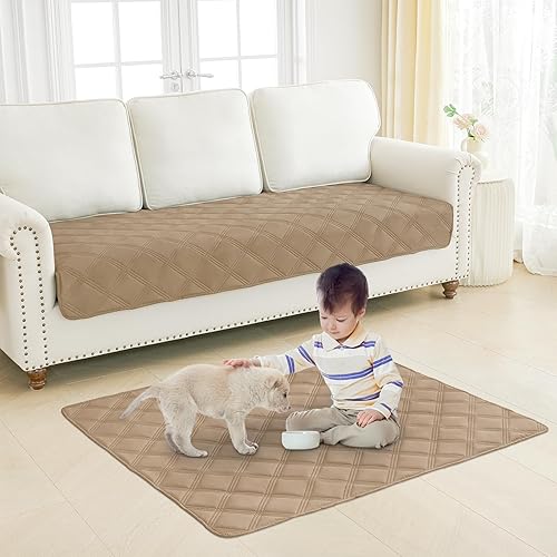 Miniatura 7 de Smiry Manta impermeable para cama de perro de 30 x 53 pulgadas, suave manta reversible para mascotas, lavable, a prueba de fugas, para sofá,