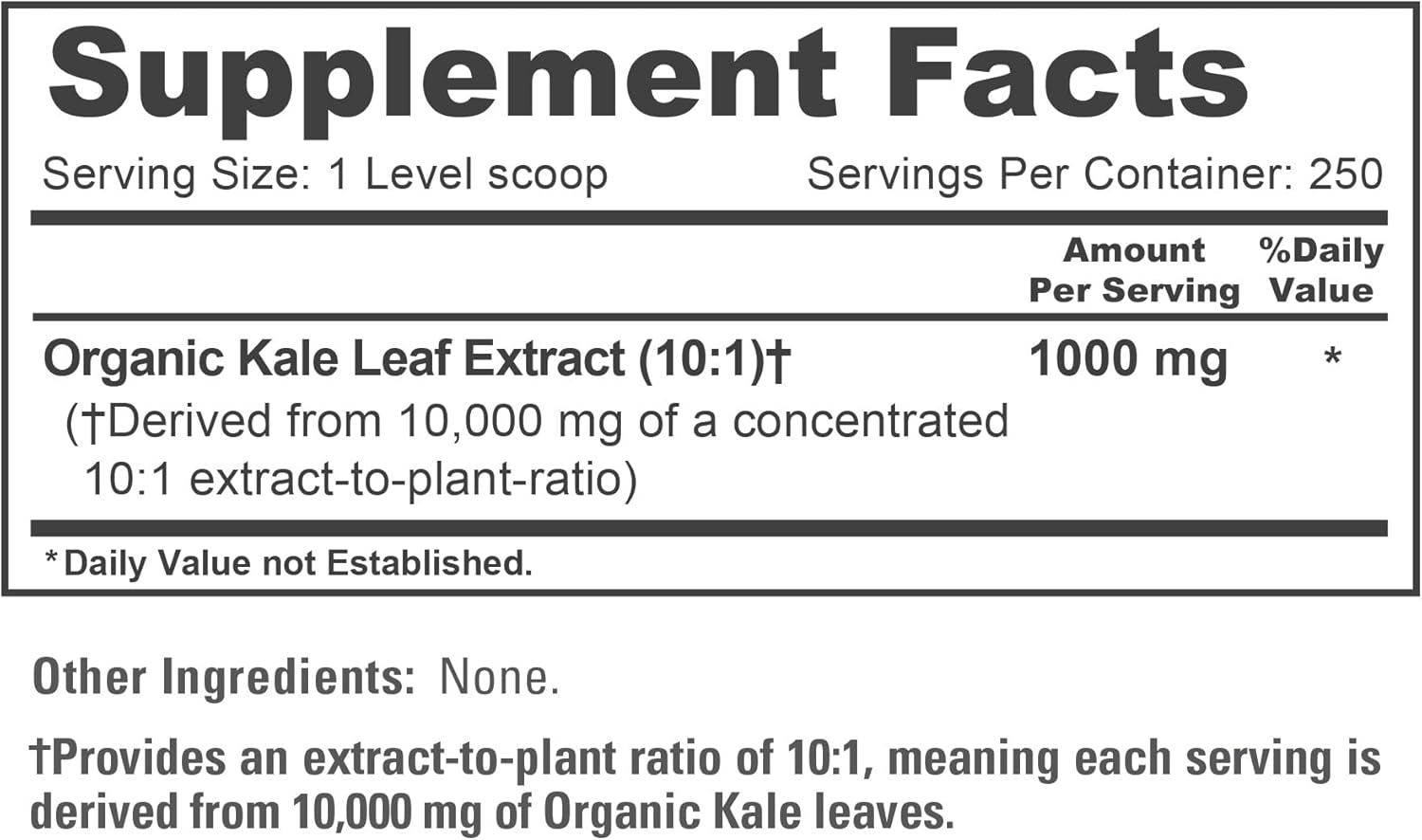 NusaPure Organic Kale Powder Extract 10:1 - Suitable for Vegetarian/Vegan, Non- GMO - 10,000 mg - 250 Capsules - Image 4