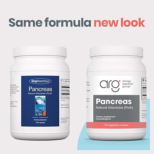 Miniatura 2 de Allergy Research Group Suplemento dietético para el páncreas, apoyo digestivo, glandur natural (cerdo), hipoalergénico, cápsulas vegetarianas, sin