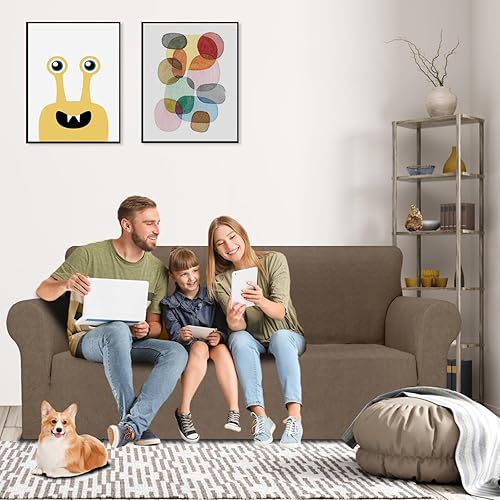 Miniatura 200 de MAXIJIN Funda súper elástica para sofá de 3 cojines, funda universal de 1 pieza para sofá de sala de estar, protector de muebles de elastano, apto