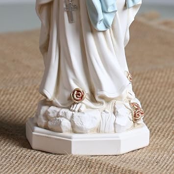 Grace4Joy Our Lady of Lourdes Statue, 12 Inches Mother Mary Statue Outdoor Garden Decor, Hand Painted Lourdes Virgin Mary Sculpture Catholic Gifts for Mom, Grandmother