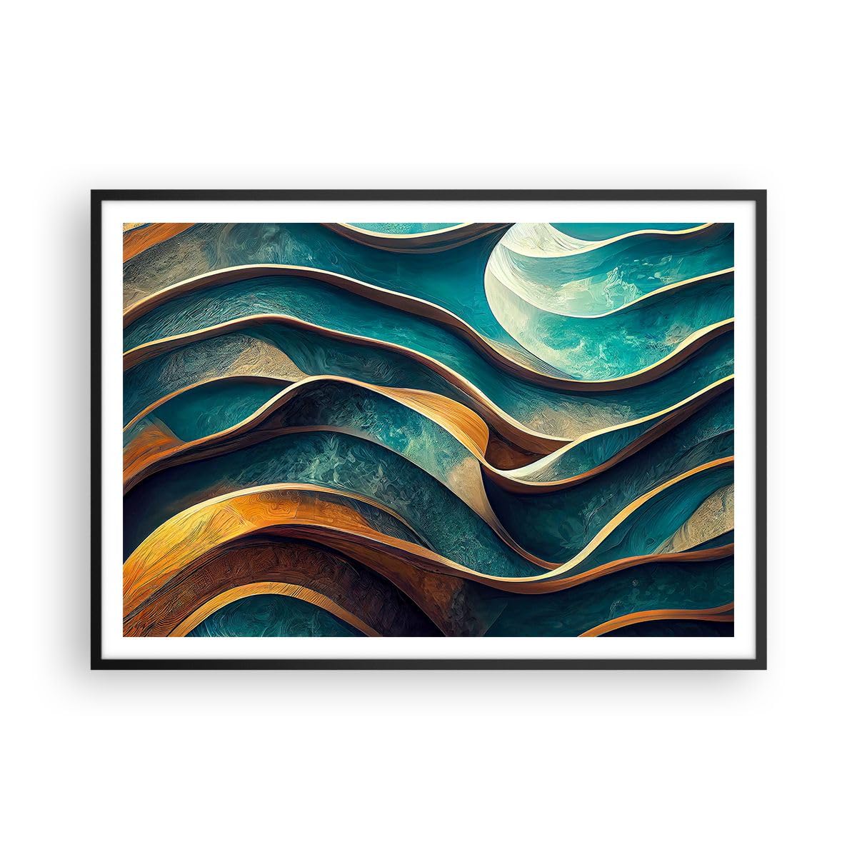 ARTTOR Poster da Parete 100x70 cm Cornice Nera Astratto Arte - 5649 - P2B