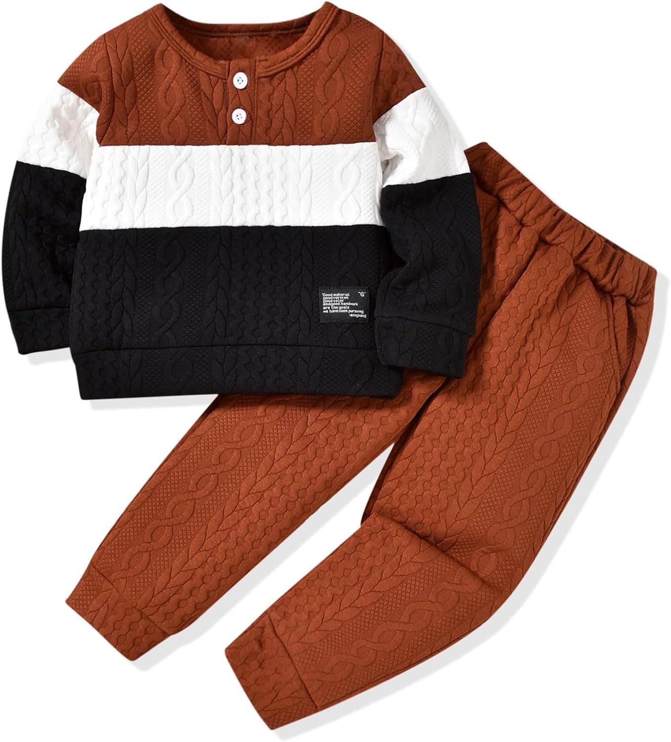 Toddler Boys Clothes Color Block Sweatsuit Long Sleeve Shirts Sweatpants Kids Fall Winter Outfit