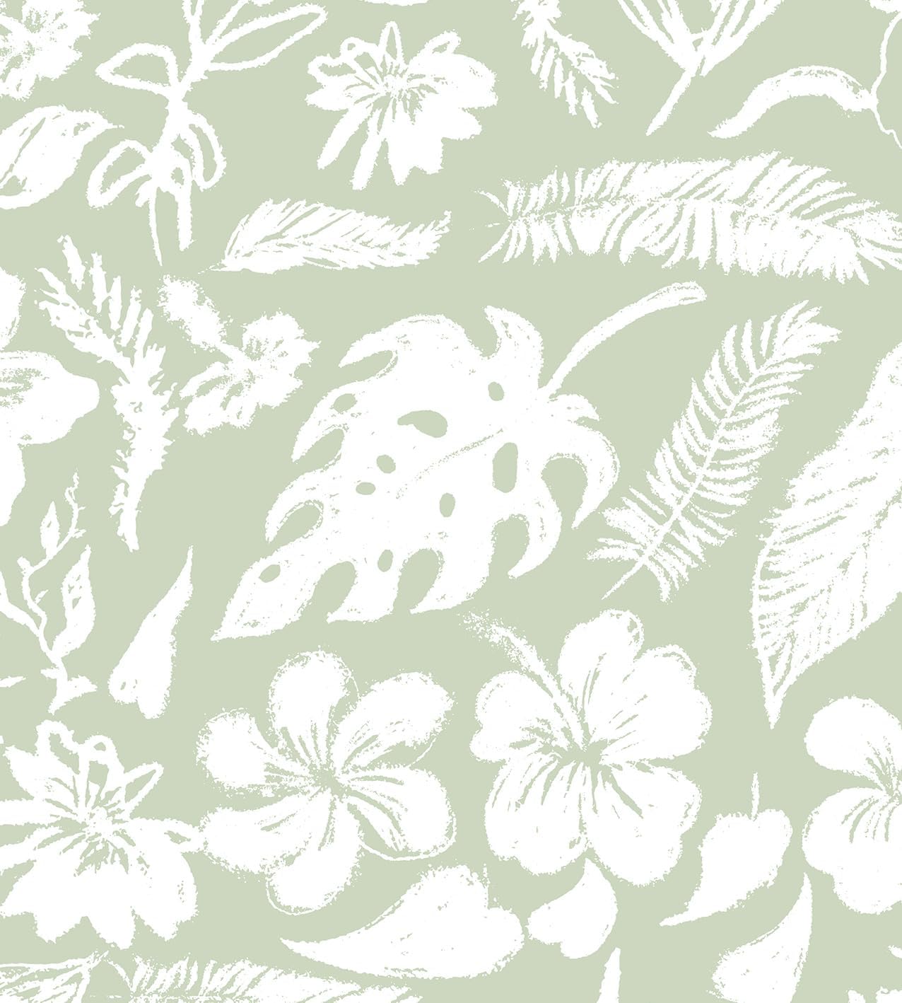 Green Botanical Floral Peel and Stick Wallpaper Self Adhesive Removable Thick Renter Friendly Wallpaper for Bedroom Accent Wall 17.7" x 393.3"