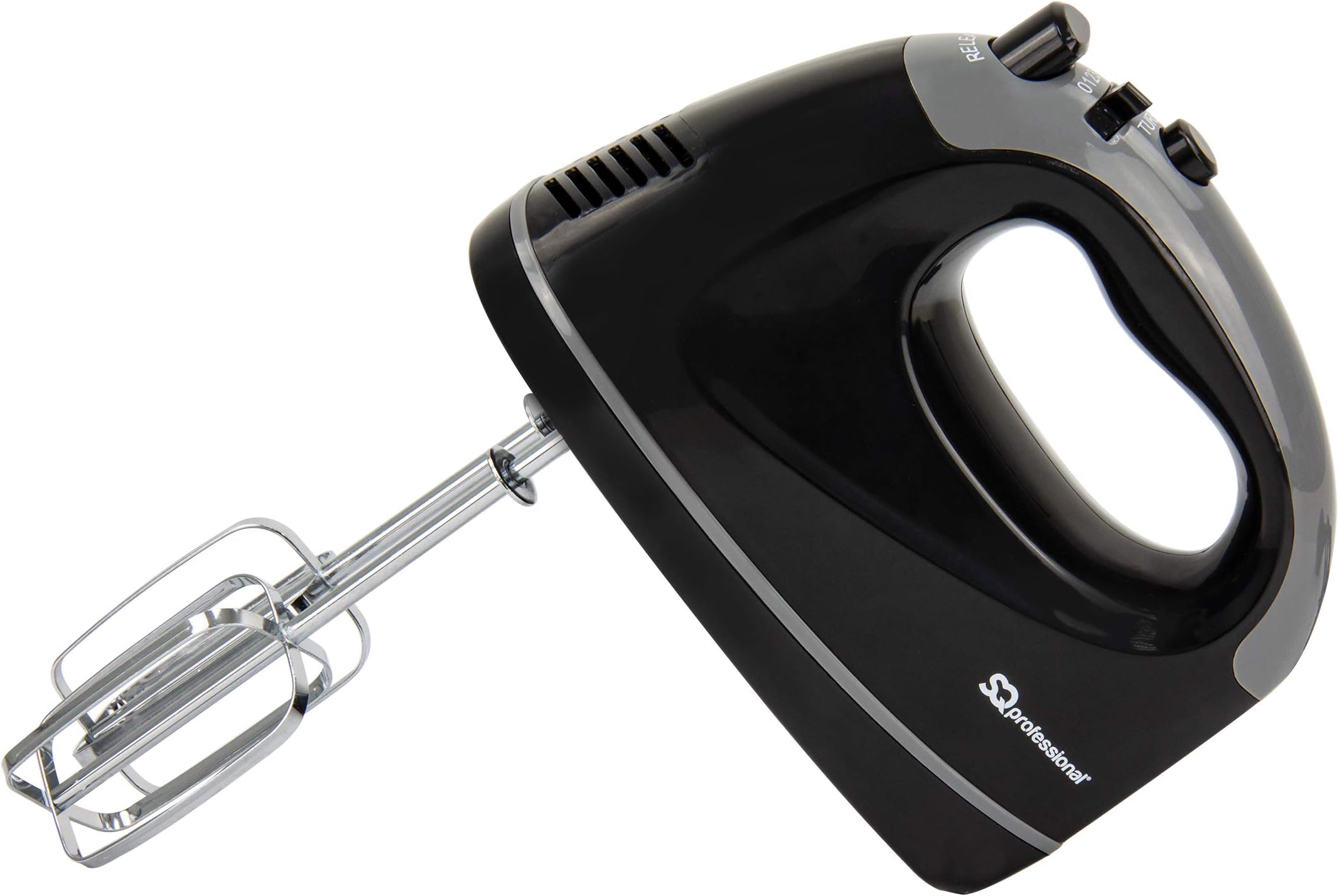 SQ Professional Blitz Hand Mixer Electric Whisk for Baking Electric Beater 5 Speed Control Hand Mixer Stainless Steel Kneader and Beaters for Baking Mixer 300W (Black)