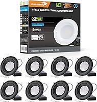 Vista 9 de Luz de techo empotrable LED comercial de 8 pulgadas con caja de conexión, potencia ajustable 16/21/27W, 3 colores seleccionables 3000K-5000K