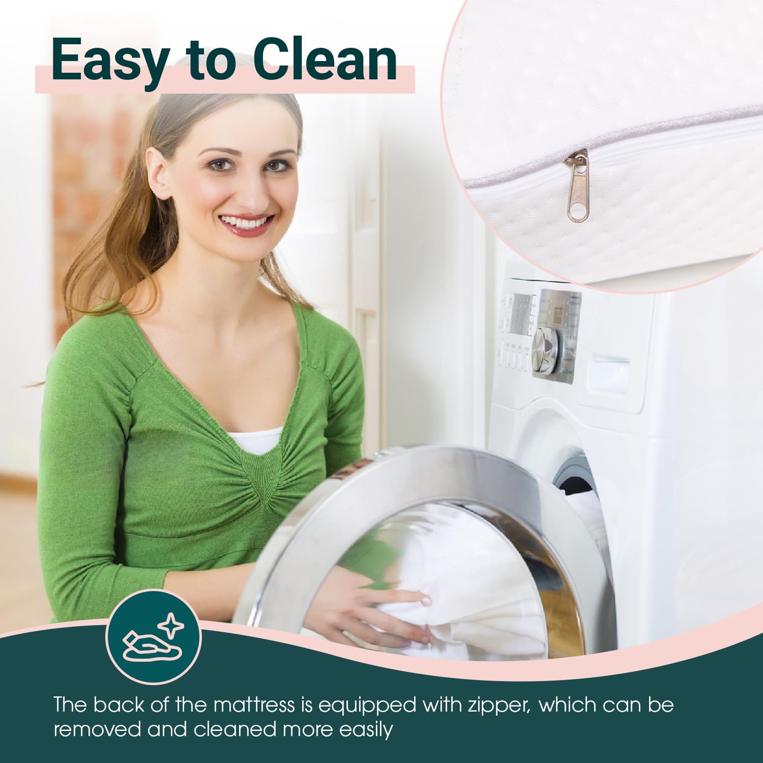 5 Inch Queen Size Memory Foam Mattress, Gel Top, White, Medium Firmness, Breathable, CertiPUR-US Certified