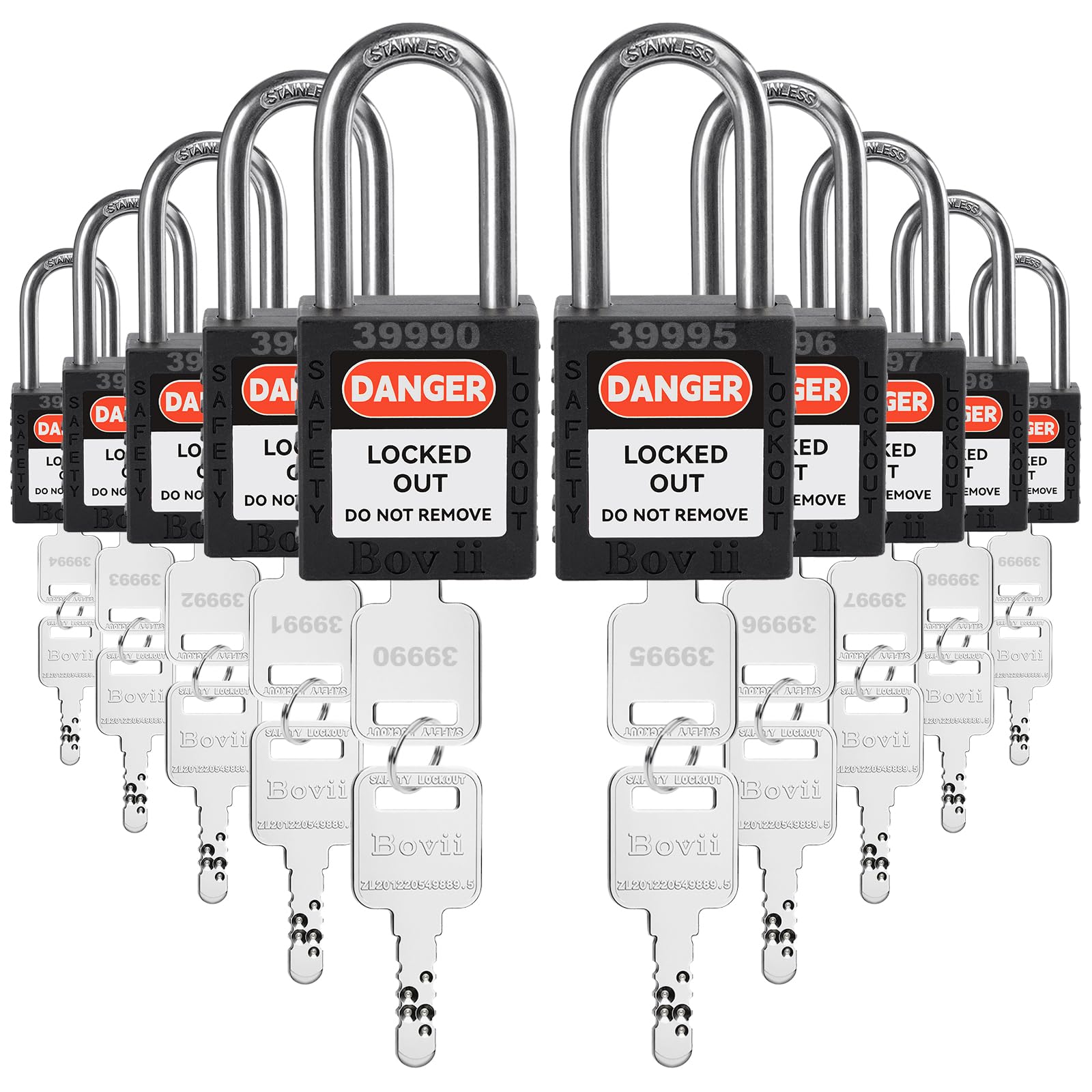 Snapklik.com : Lockout Tagout Locks Sets, 10 Black Lockout Tagout ...